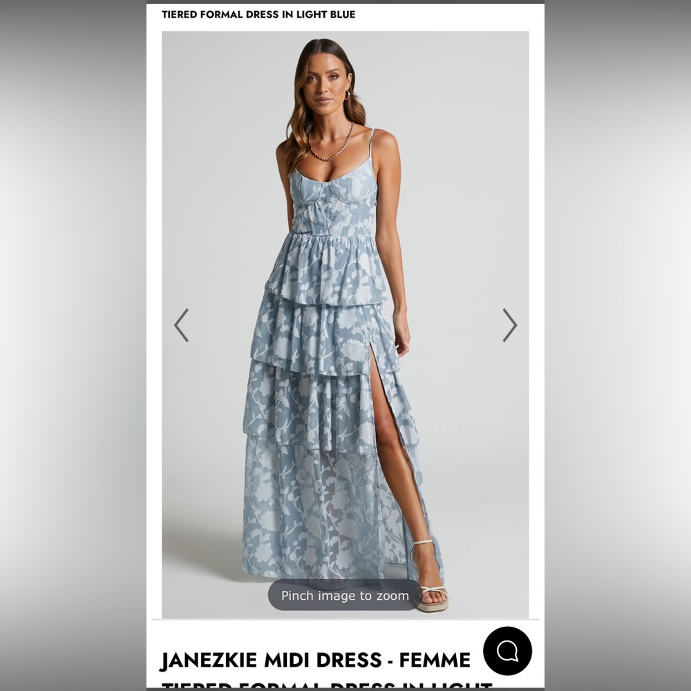 Jahnski blue tiered formal dress